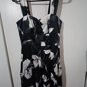 White House Black Market Black and White Floral Mini Dress